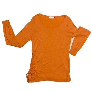 Women’s CALVIN KLEIN Scoop Neckline,Long Sleeve Sweater,Peach Color, Size Large